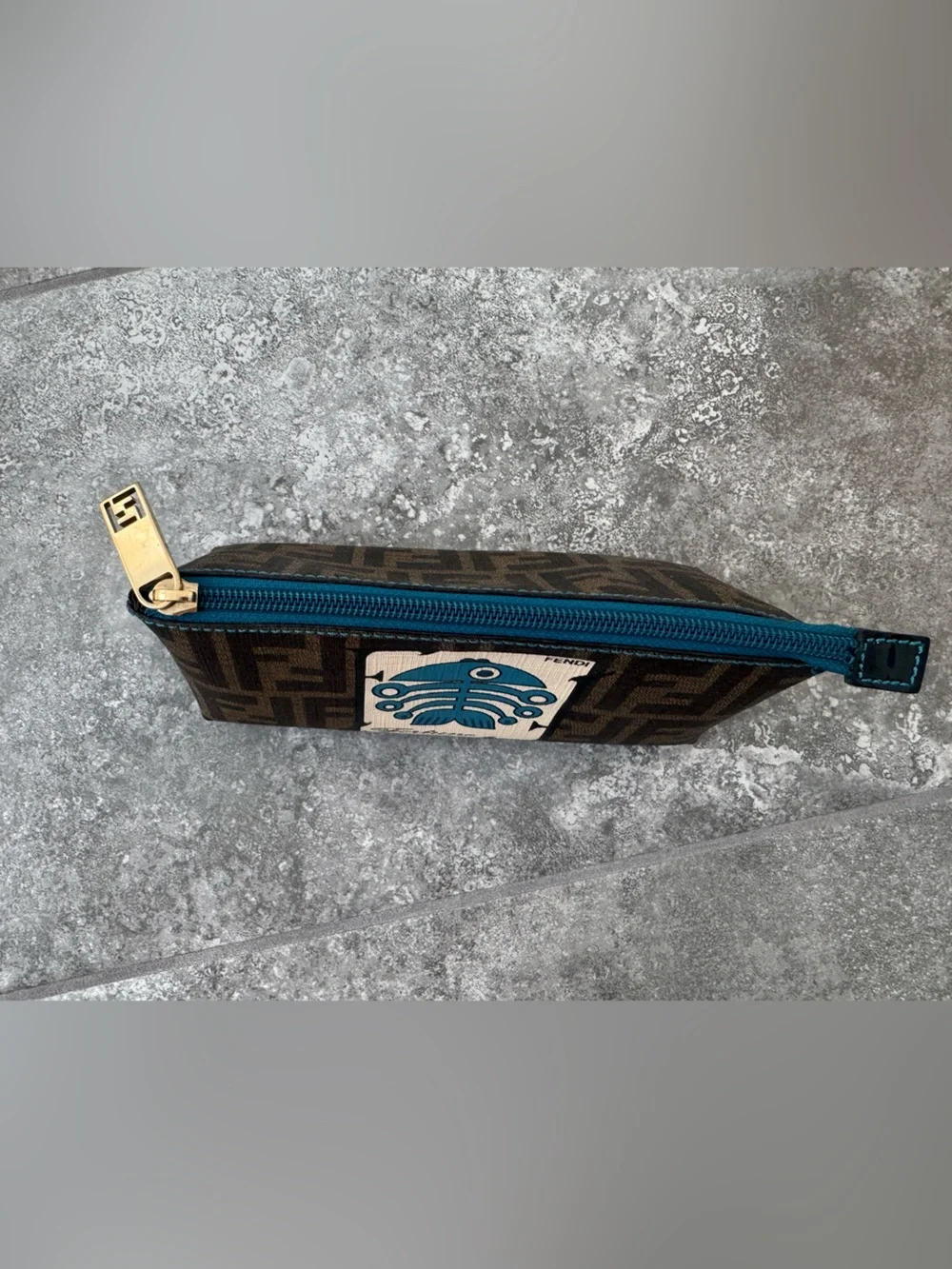 Fendi Zucca Spalmati Fortune Fish Small pouch vintage